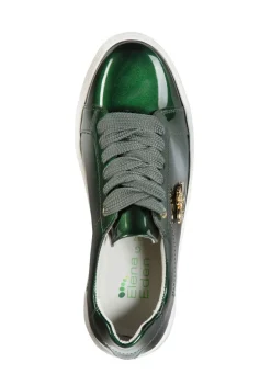 ELENA EDEN Sneaker aus Lackleder mit edlem Metallschmuck