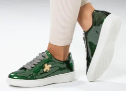 ELENA EDEN Sneaker aus Lackleder mit edlem Metallschmuck