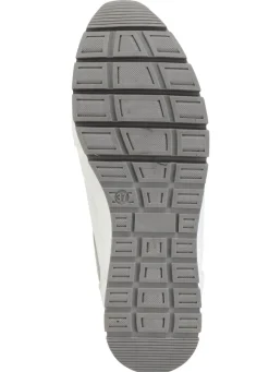 ELENA EDEN Sneaker aus Nappaleder und silbergrau geprägtem Veloursleder