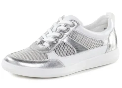 ELENA EDEN Sneaker aus Nappaleder und luftigem Textil in Netzoptik