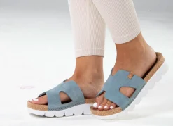 ELENA EDEN, sommerliche Damen-Pantoletten, aus Leder