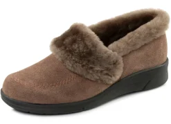ELENA EDEN, warme Damen-Hausschuhe, Weite H, mit Lammfell