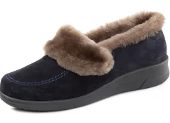 ELENA EDEN, warme Damen-Hausschuhe, Weite H, mit Lammfell