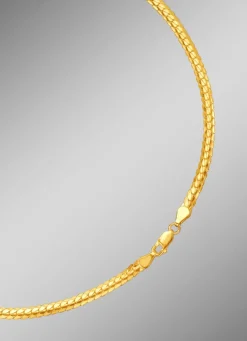 Enge und flache Panzerkette oder -armband aus Gold