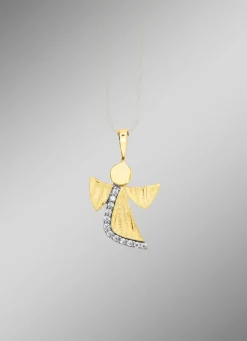 Engel-Anhänger aus Gold mit Zirkonia