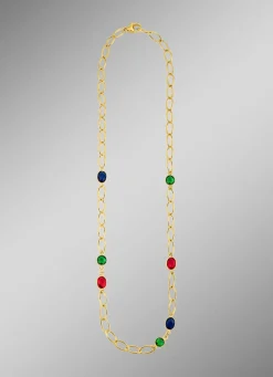 Farbenfrohe Eleganz: Halskette mit Quarzen in verschiedenen Farben