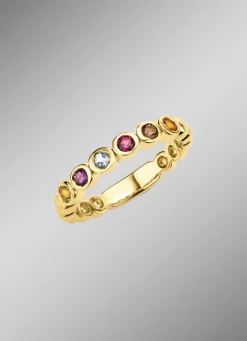 Farbenfroher Memoire-Ring aus hochwertigem Gold