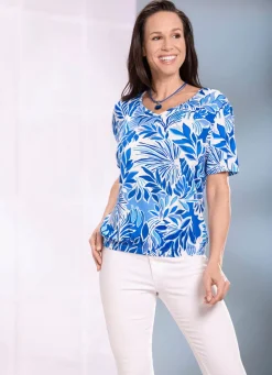 Floral dessinierte Shirt-Tunika