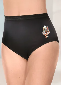 Fünferpack Slips mit Blumenmotiv