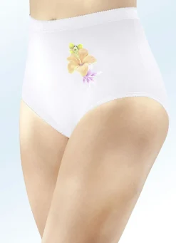 Fünferpack Slips mit Blumenmotiv