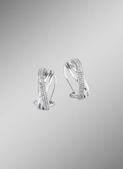 Funkelnde Clipstecker aus Weißgold mit 114 Diamanten