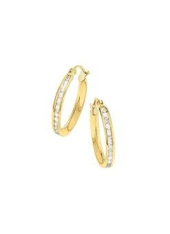 Funkelnde Eleganz: Creolen mit synth. Zirkonia