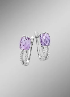 Funkelnde Eleganz: Ohrstecker mit echt Amethyst-