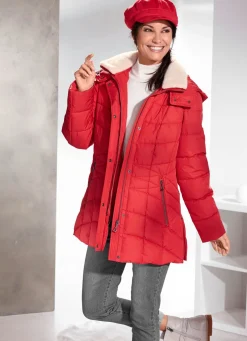 Funktionsjacke mit abnehmbarem Kunstpelz-Besatz am Kragen