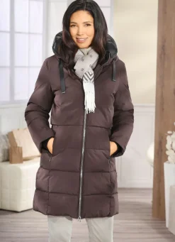 Funktions-Longparka mit angeschnittener Kapuze