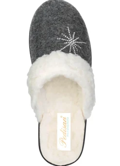Gefütterte Damen-Hausschuhe, mit Schurwolle