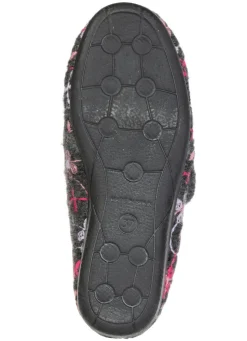 Gefütterte Damen-Hausschuhe, mit Klettverschluss