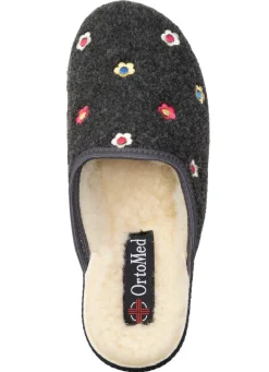 Gefütterte Damen-Hausschuhe, mit Schurwolle