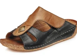 Gemini, bequeme Damen-Pantoletten, Weite G, mit Klettverschluss