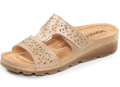 Gemini, bequeme Damen-Pantoletten, Weite G, mit Klettverschluss