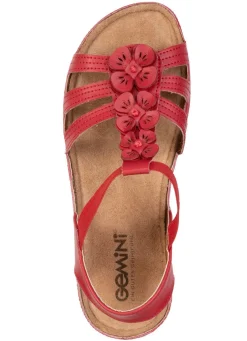 Gemini, modische Damen-Sandalen, Weite G, mit Blüten-Applikationen