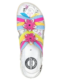 Gemini Sandale mit dekorativen Lederblüten