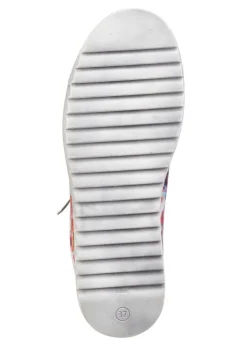 Gemini Schnür-Sneaker aus beschichtetem, floral bedrucktem Nappaleder