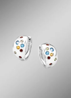 Glanzvolle Eleganz: Klappcreolen mit echten Edelsteinen