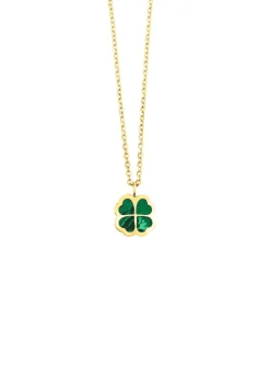 Glücksbringer – Kleeblatt-Anhänger mit echtem Malachit