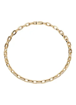 Halskette aus vergoldetem Edelstahl mit Kristallen