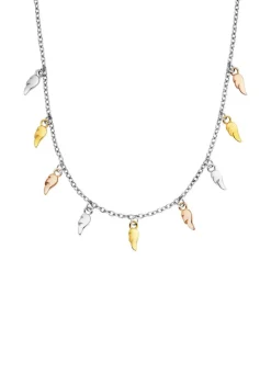 Halskette in Tricolor mit 9 Flügelchen