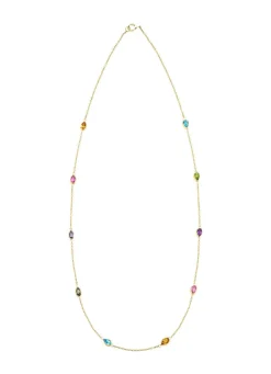 Halskette mit funkelnden, echten Edelsteinen