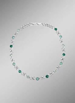 Halskette mit grünen Kristallen