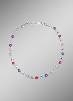 Halskette mit Kristallen in Pink