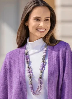 Handgefertigte Halskette mit Holzperlen