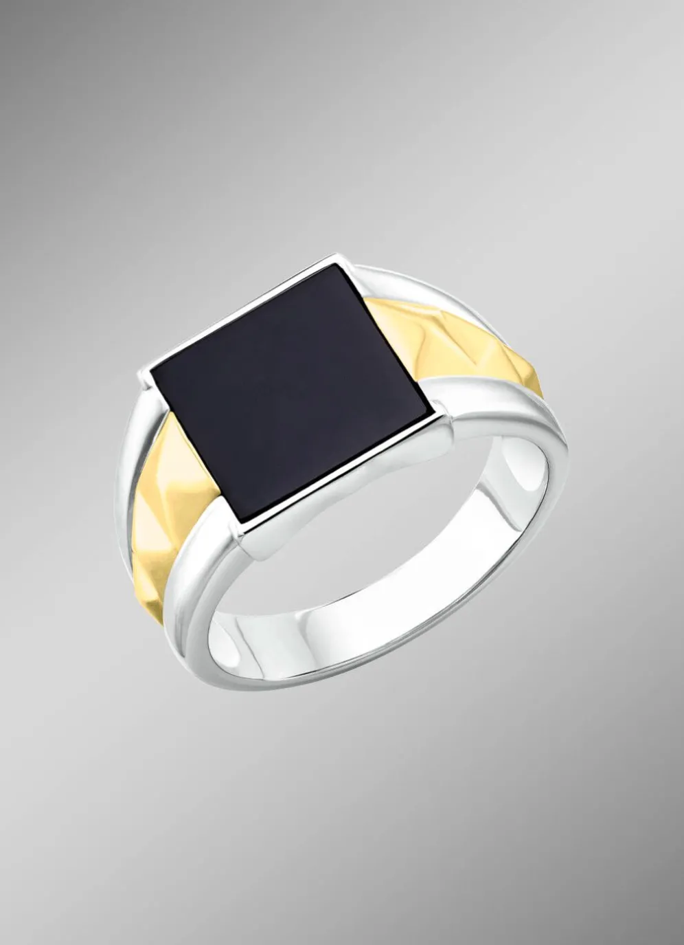 Herrenring in Bicolor mit Achat