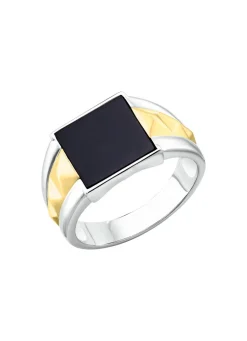 Herrenring in Bicolor mit Achat