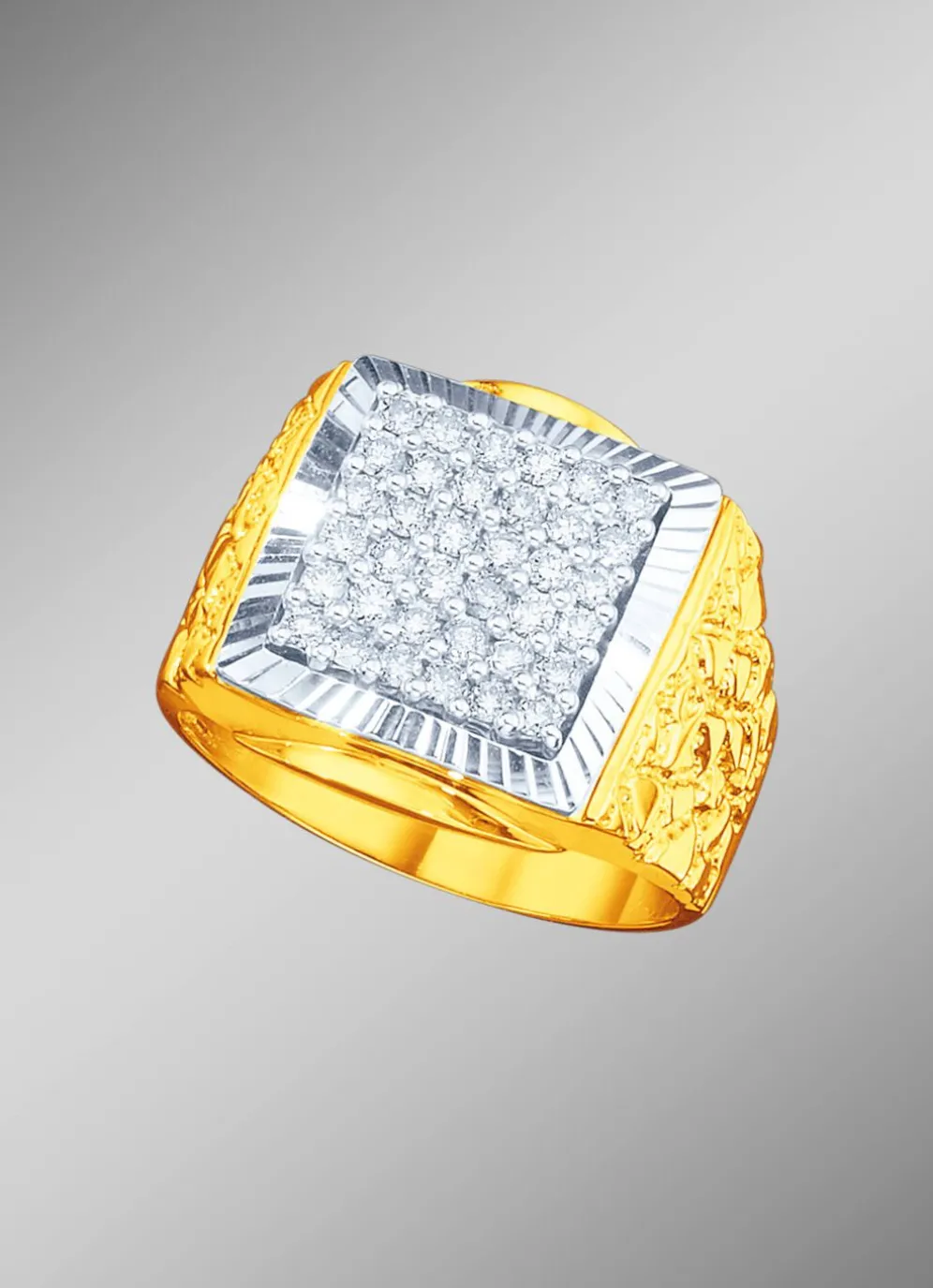 Herrenring in Bicolor mit Brillanten