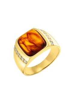 Herrenring mit echtem Bernstein