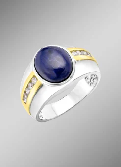 Herrenring mit Lapislazuli und Zirkonia