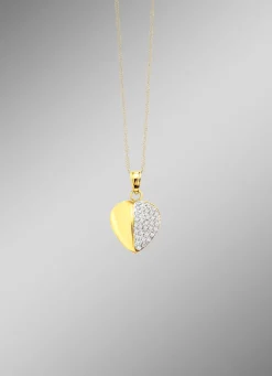 Herz-Anhänger in Bicolor mit Kristallen