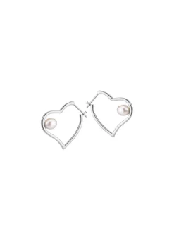 Herz-Creolen mit Süßwasser-Zuchtperlen