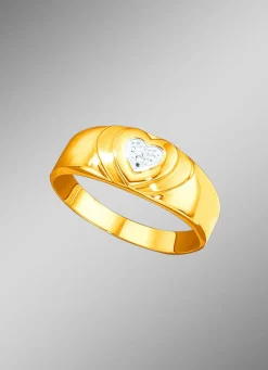 Herz-Damenring mit Diamant