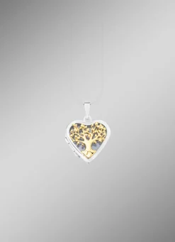 Herz-Medaillon in Bicolor zum Öffnen