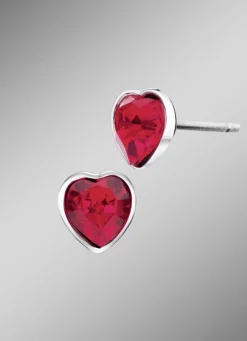 Herz-Ohrstecker mit Swarovski®-Kristallen