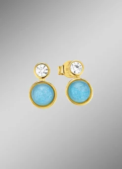 Himmlische Eleganz: Ohrstecker mit echten blauen Chalcedonen