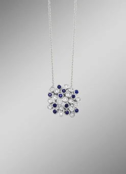Hochwertiger Anhänger mit Safir und Brillanten