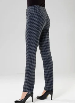 Hose mit trendiger Hahnentritt-Dessinerung