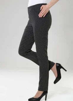 Hose mit trendiger Hahnentritt-Dessinerung