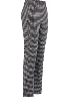 Hose mit trendiger Hahnentritt-Dessinerung